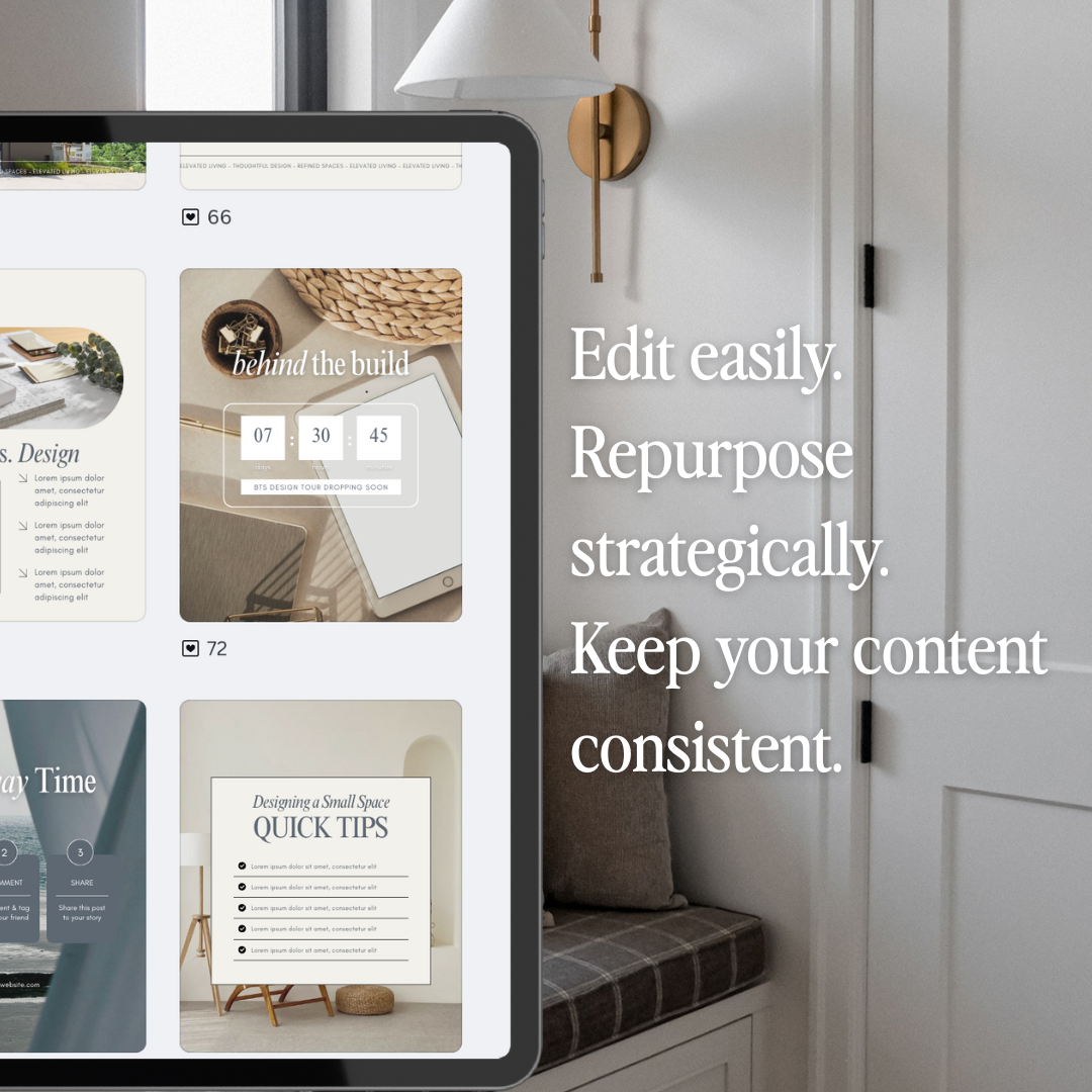 The Classic Content Pack | 100 Editable Social Media Canva Templates