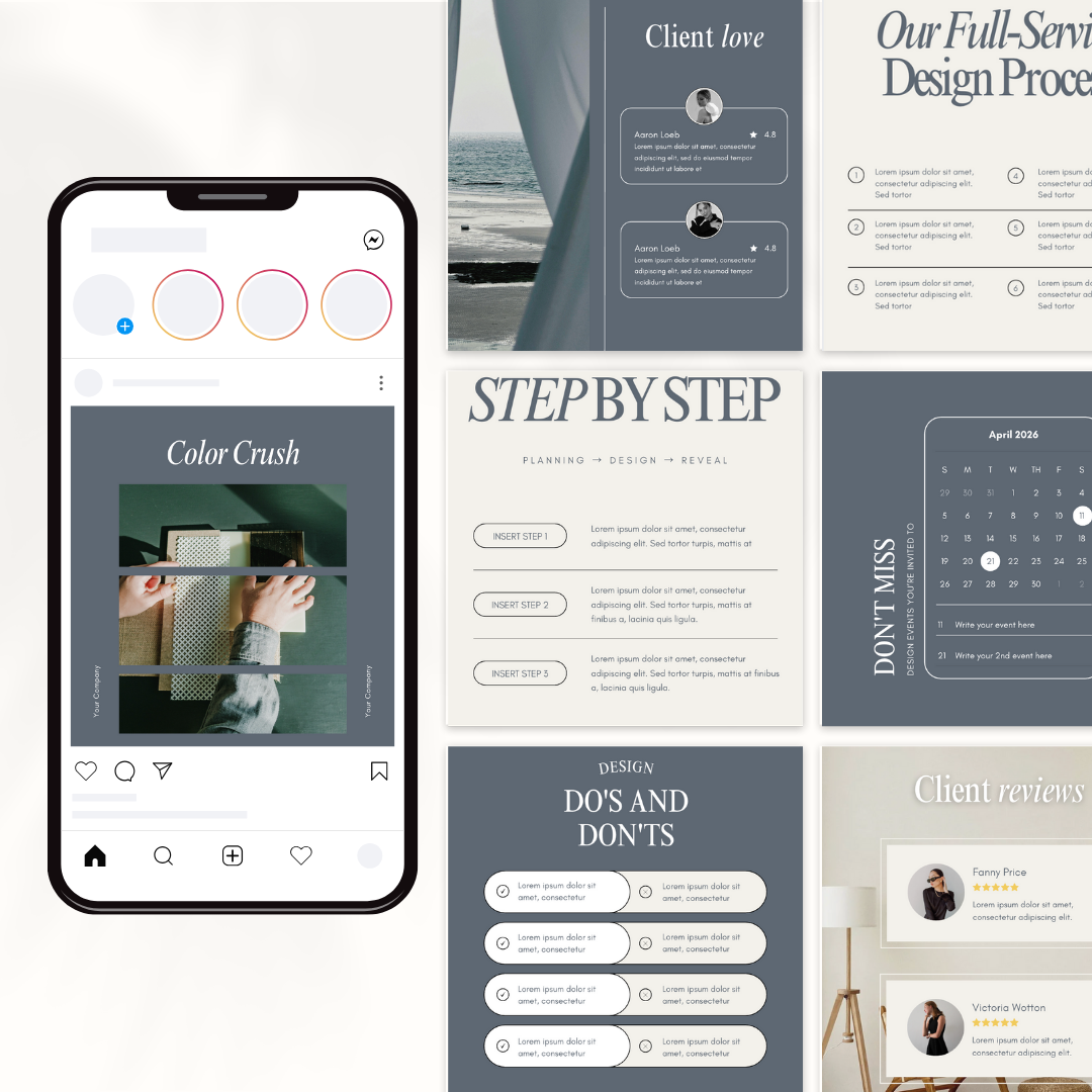 The Classic Content Pack | 100 Editable Social Media Canva Templates