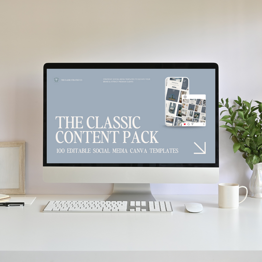 The Classic Content Pack | 100 Editable Social Media Canva Templates
